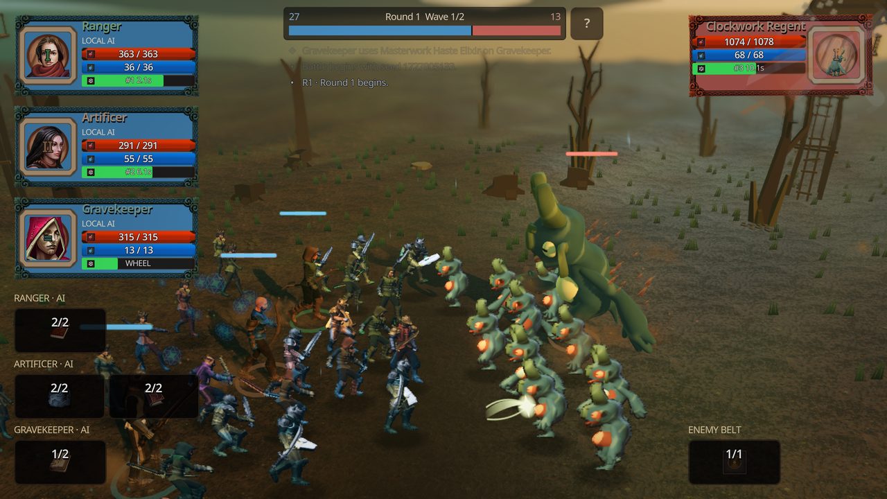 The Clockwork Regent's army in Clockfen Marsh