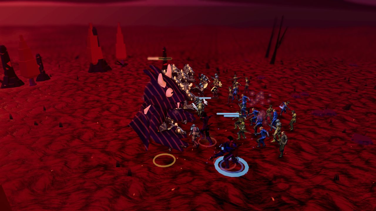 Armies clashing around a boss in Endspire