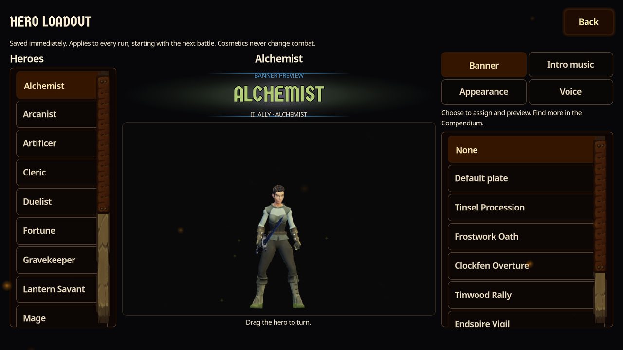 Assigning a hero's banner, introduction music, appearance and voice
