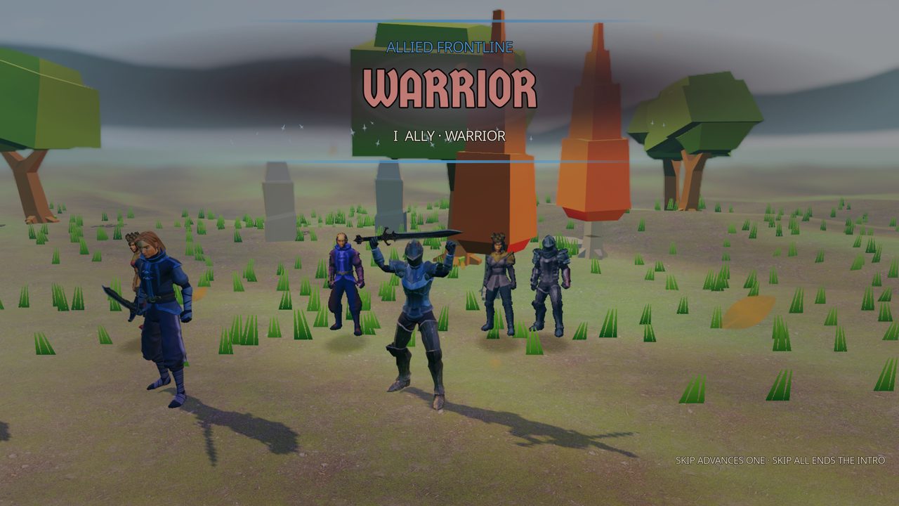 The Warrior's cinematic introduction before a battle
