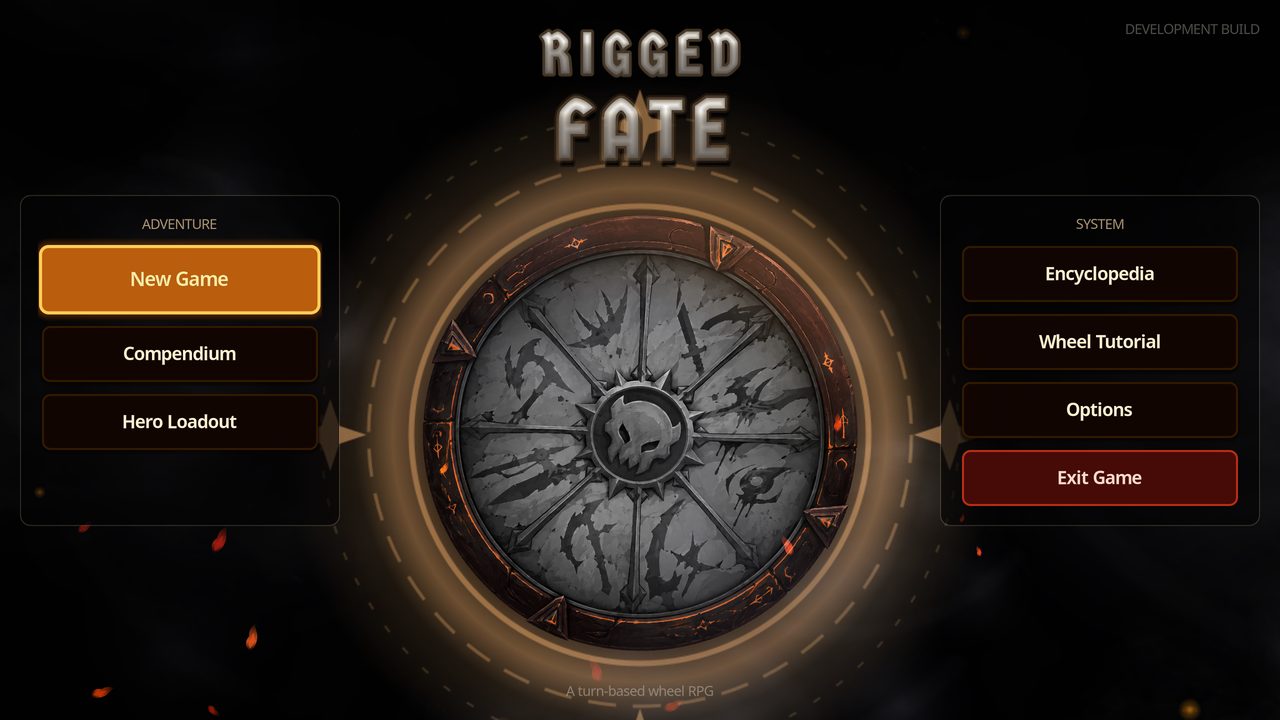 The Rigged Fate title screen